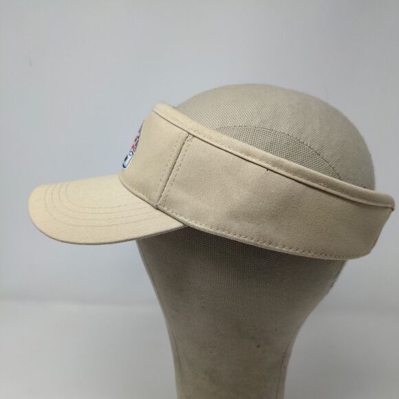USS Arizona Men's Strapback Visor Hat Pearl Harbor Hawaii Tan Embroidered - Picture 5 of 12